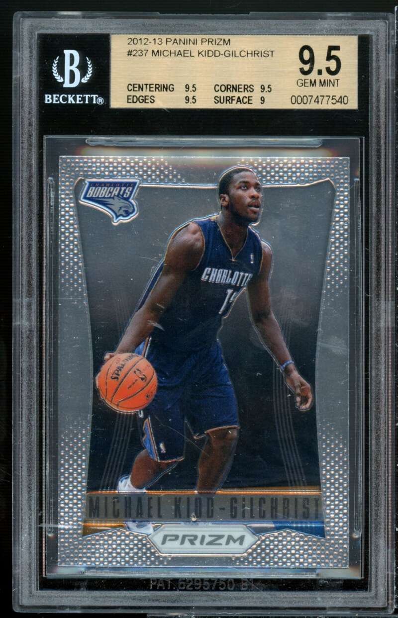 2012-13 PANINI PRIZM #237 MICHAEL KIDD-GILCHRIST 9.5 GEM MINT CENTERING 9.5 CORNERS 9.5 BECKETT EDGES 9.5 SURFACE 9 0007477540 CHARLOTTE BOBCATS CHARLOTTE IW SPALT MICHAEL KIDD-GILCHRIST PRIZM PAT.6295750.BX BX