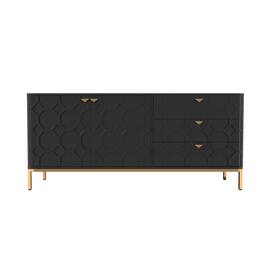 Boyel Living - Stylish 2-Door and 3-Drawer TV Cabinet - Black