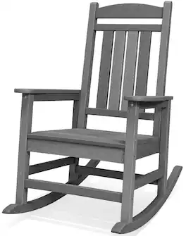SERWALL - Rocking Chair Outdoor, Oversized HDPE Patio Rocking Chairs, All-Weather Rocking Chair for Adults, Multi Gray - Unique Gray