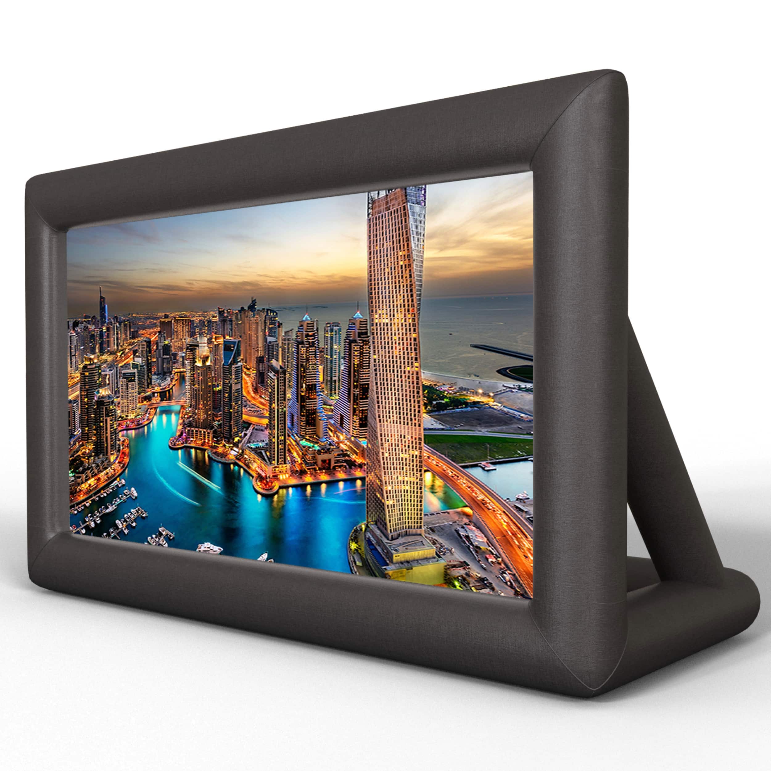 Front. KHOMO GEAR - 20ft Inflatable Outdoor Projector Screen – Front/Rear Projection with Blower, Ropes & Storage Bag.