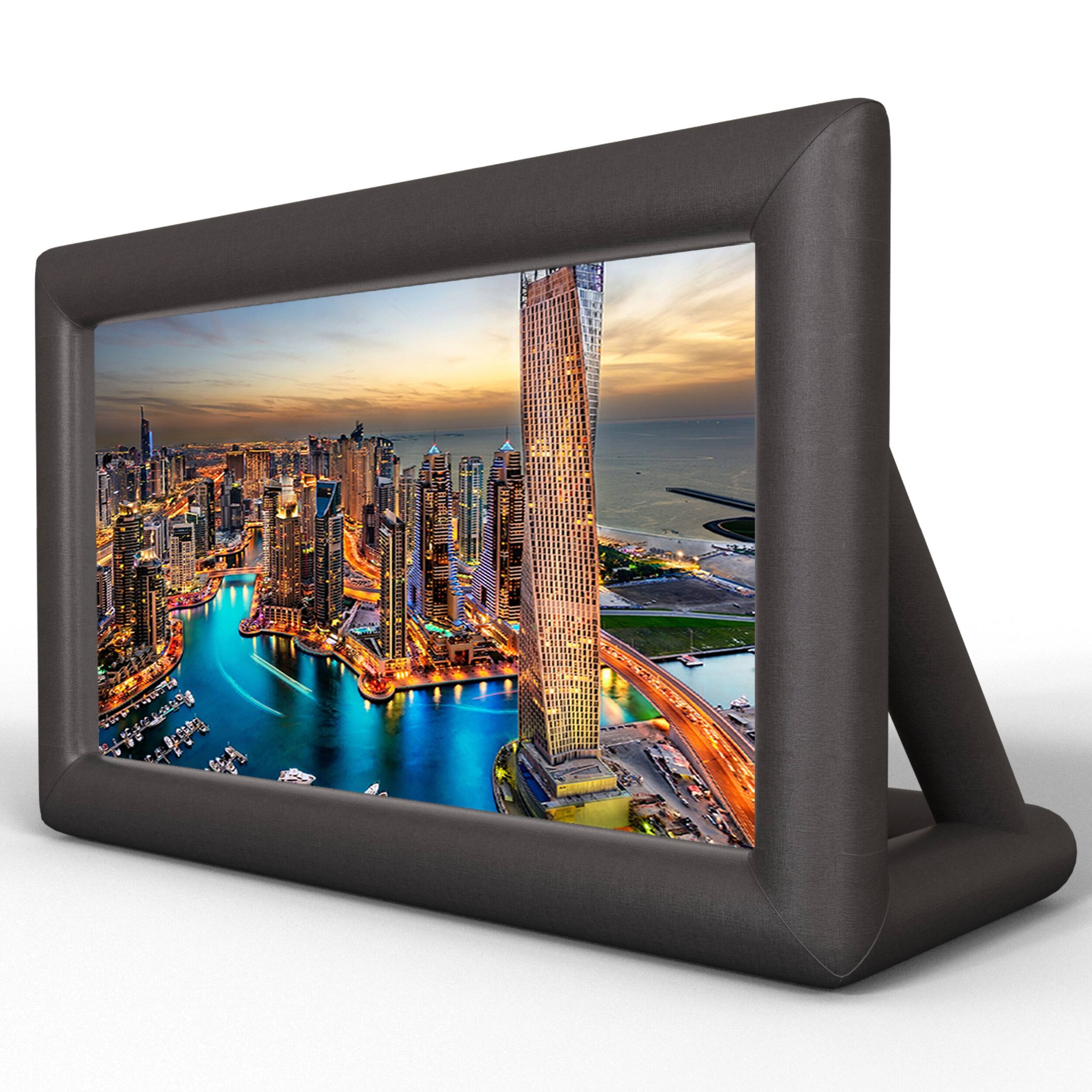 Front. KHOMO GEAR - 20ft Inflatable Outdoor Projector Screen – Front/Rear Projection with Blower, Ropes & Storage Bag.