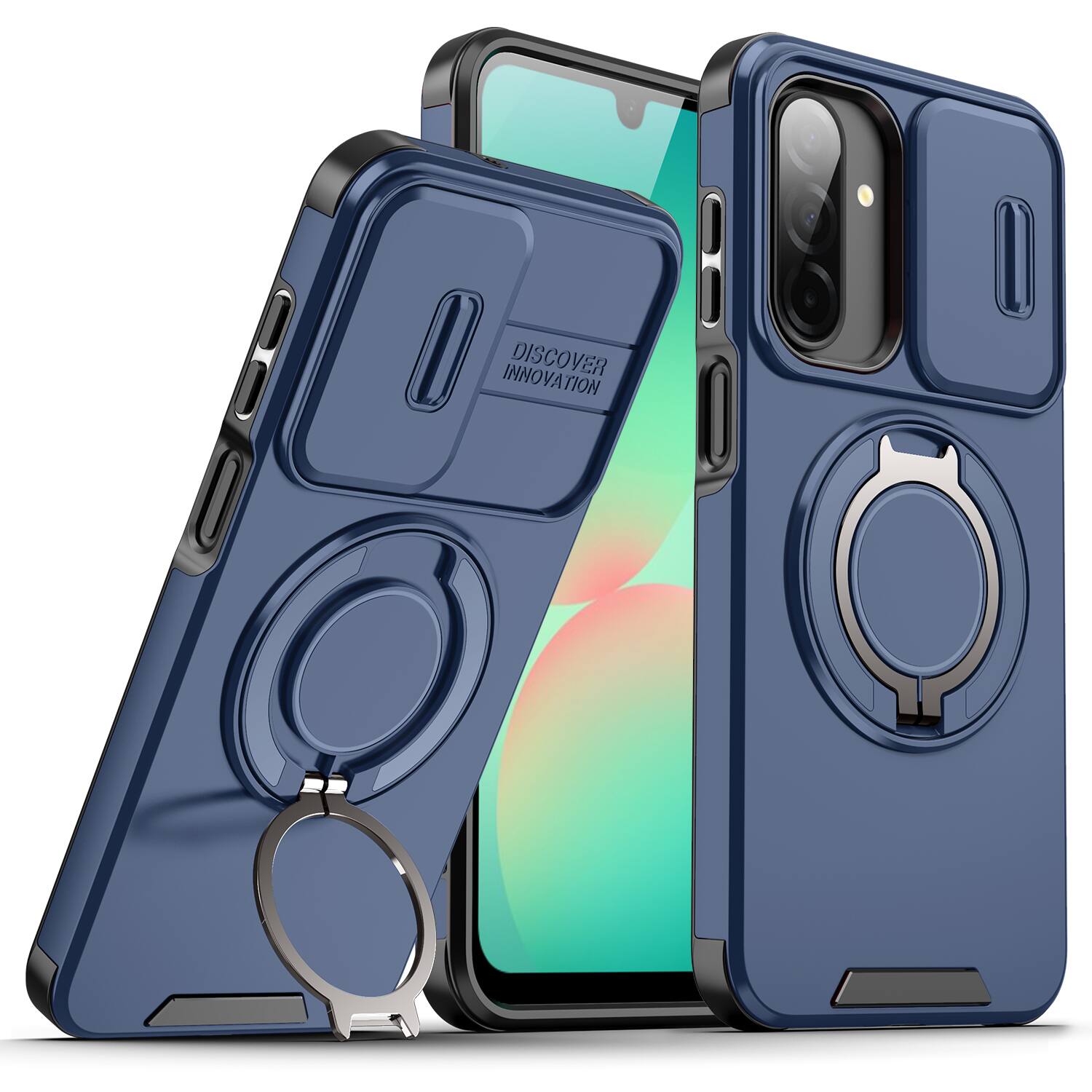 UUCOVER - For Samsung Galaxy A26 5G Magnetic Case with Slide Camera Lens Cover and Rotatable Ring Stand, Drop Protection Shell - Blue price history on PriceWatchPro