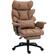 Front. Dowinx - Wide Back Executive Office Chair with Padded Pocket Spring Cushion, Reclining Gaming Chair with Footrest and Armrests - Brown PU Leather.