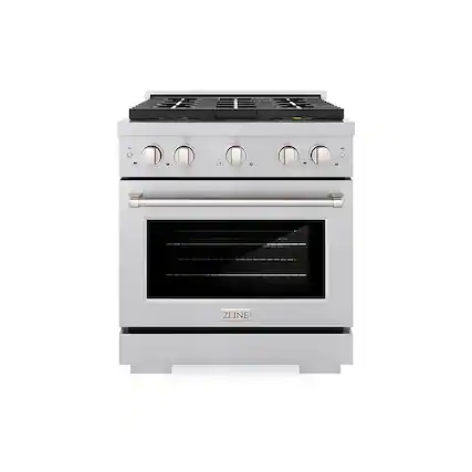 Front. ZLINE - 30 in. 4.2 cu. ft. Freestanding Paramount Dual Fuel Range with DuoPro Cooktop and Electric Oven - Stainless Steel.
