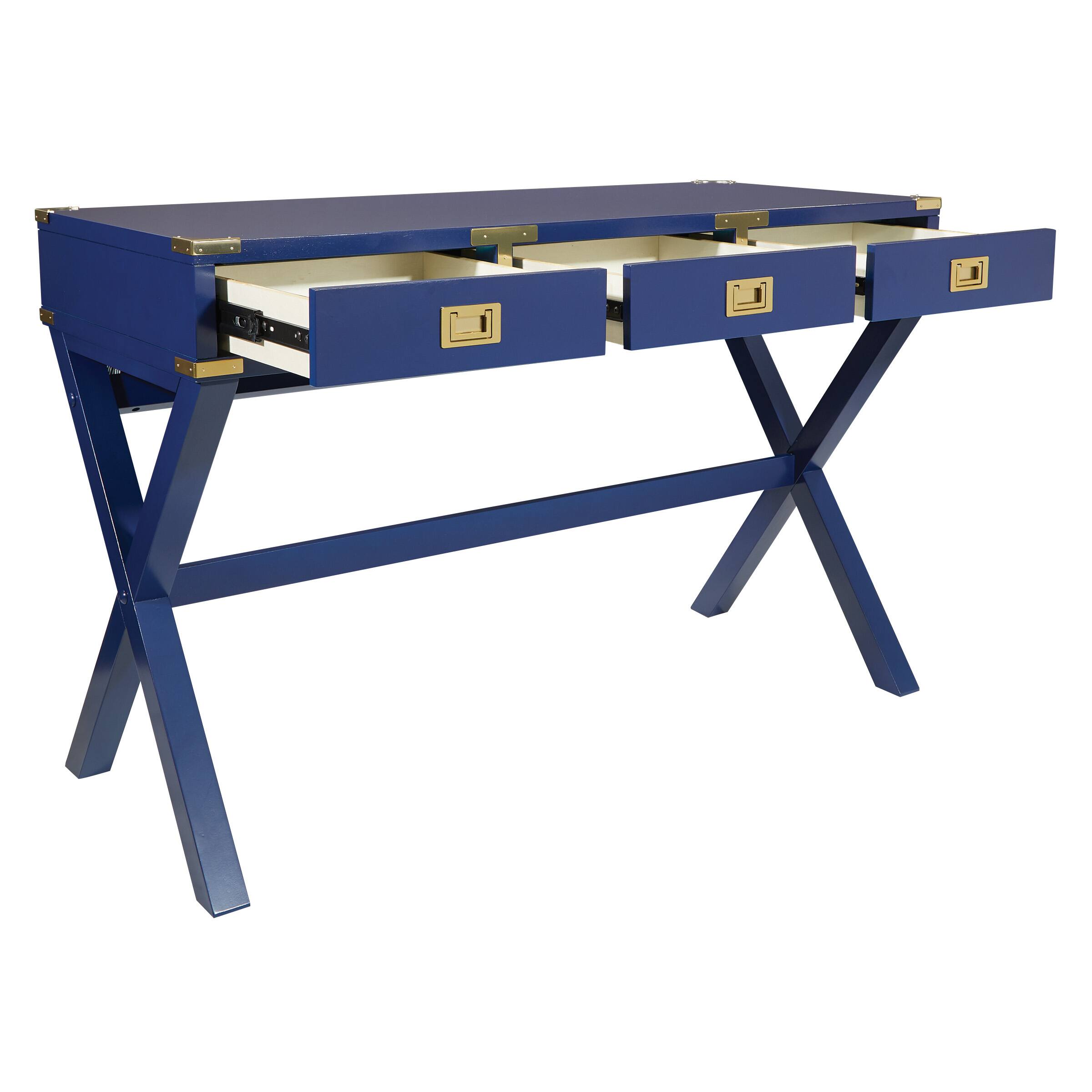 Alt View 12. OSP Home Furnishings - Wellington 46" Desk with Power - Blue.