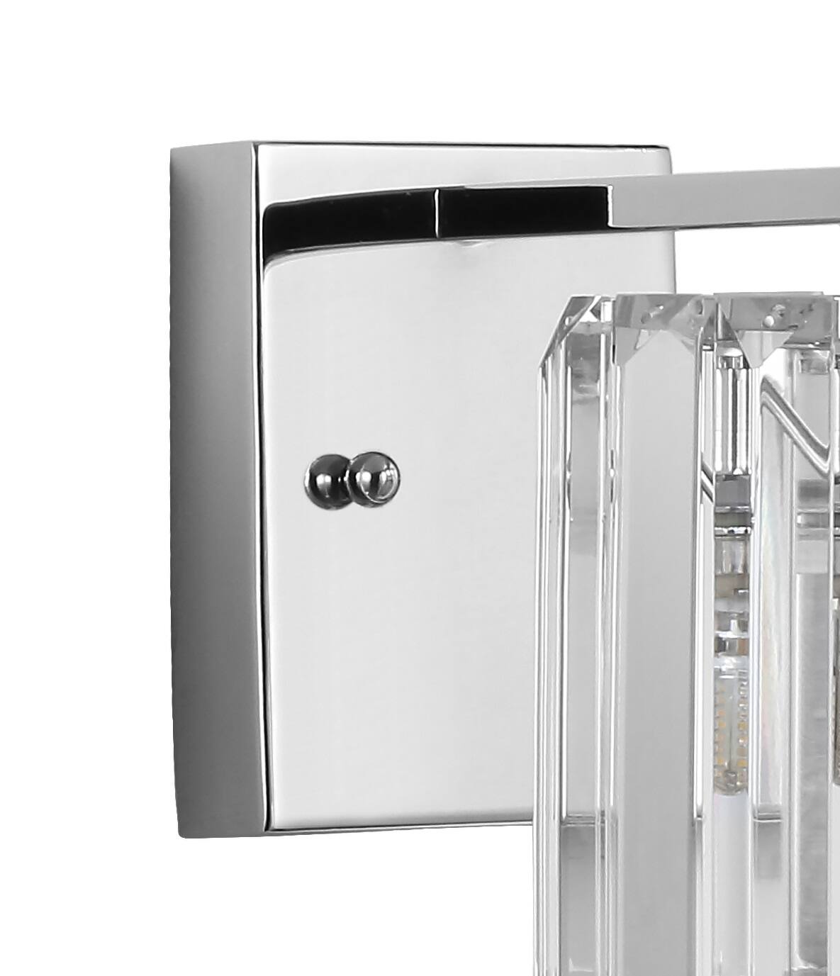 Alt View 5. Jonathan Y - Coco Prism Vintage 4.75" 1-Light Metal/Glass Classic Glam LED Vanity Light, Chrome - Chrome.