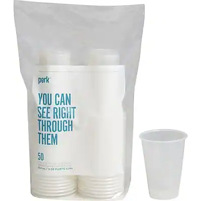 perk
YOU CAN SEE RIGHT THROUGH THEM
50
12 OZ PLASTIC CUPS