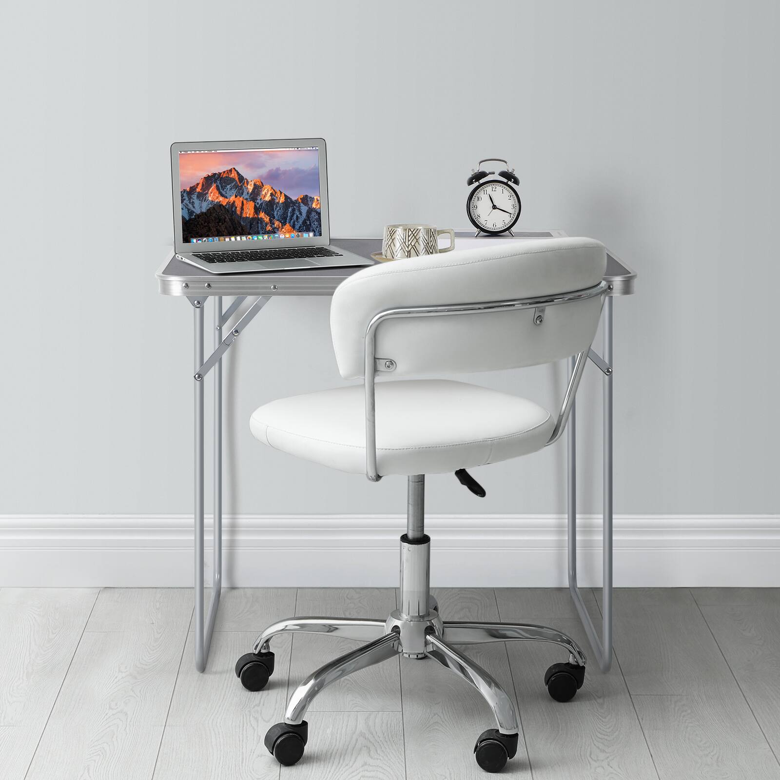 Alt View 3. Oumilen - Aluminum Frame Folding Table with Carry Handle， Gray - Gray.