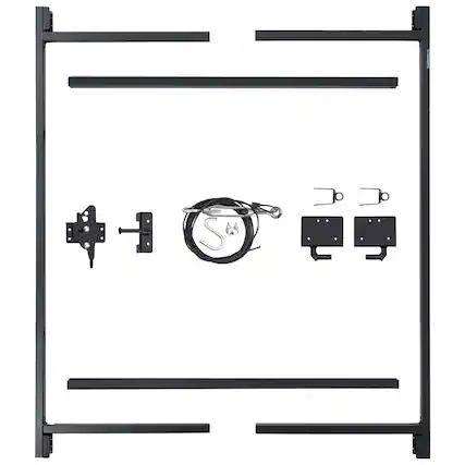 Front. Adjust-A-Gate - Adjust-A-Gate Steel Frame Gate Building Kit, 60"- 96" Wide Opening Up To 5' High - Black.