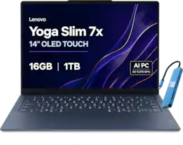 Lenovo - Yoga - Slim 7x - Copilot+ PC - 14"FHD+ OLED Touch Laptop - Snapdragon X2 Plus 2026 - 16GB RAM- 1TB SSD - 9.2MP IR Webcam - Blue