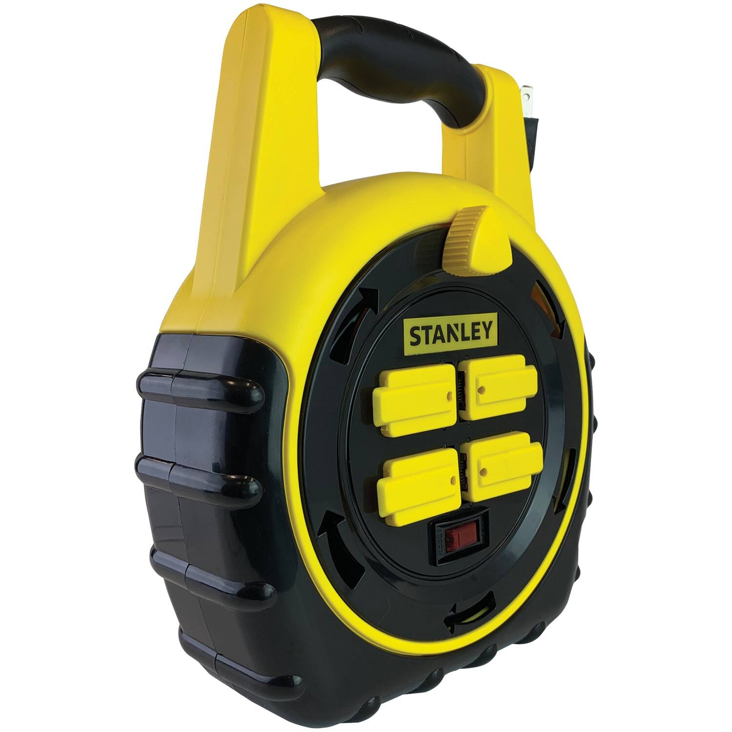 Alt View 1. Stanley - Stanley 33959 Shopmax Power Hub Cord Reel, 4 Outlets, 20-ft. Cord, 33959 - yellow.