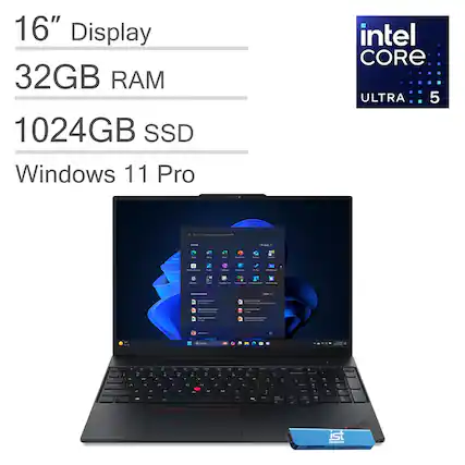 16" Display
32GB RAM
1024GB SSD
Windows 11 Pro
Intel Core Ultra 5
