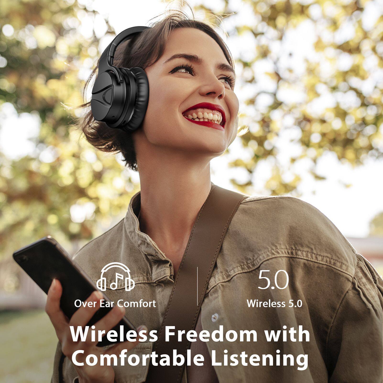Over Ear Comfort  
5.0 Wireless 5.0  
Wireless Freedom with Comfortable Listening