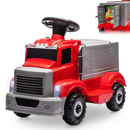 Front. Acekool - 6V Kids Ride-On Dump Truck,Electric Toy Car with Rechargeable Battery.