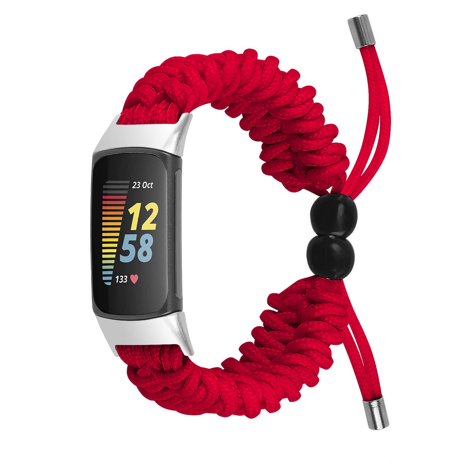 StrapsCo - Braided Strap Nylon Watch Band For Fitbit Charge 6 - Red