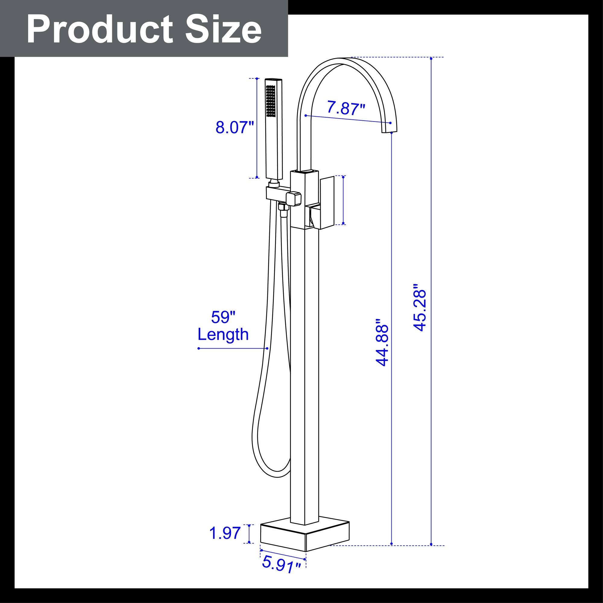 Product Size  
8.07"  
7.87"  
59" Length  
44.88"  
45.28"  
1.97"  
5.91"