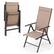 Angle. Costway - 1 PCS Patio Folding Dining Chair with 7-Level Adjustable High Backrest for Garden - Brown.