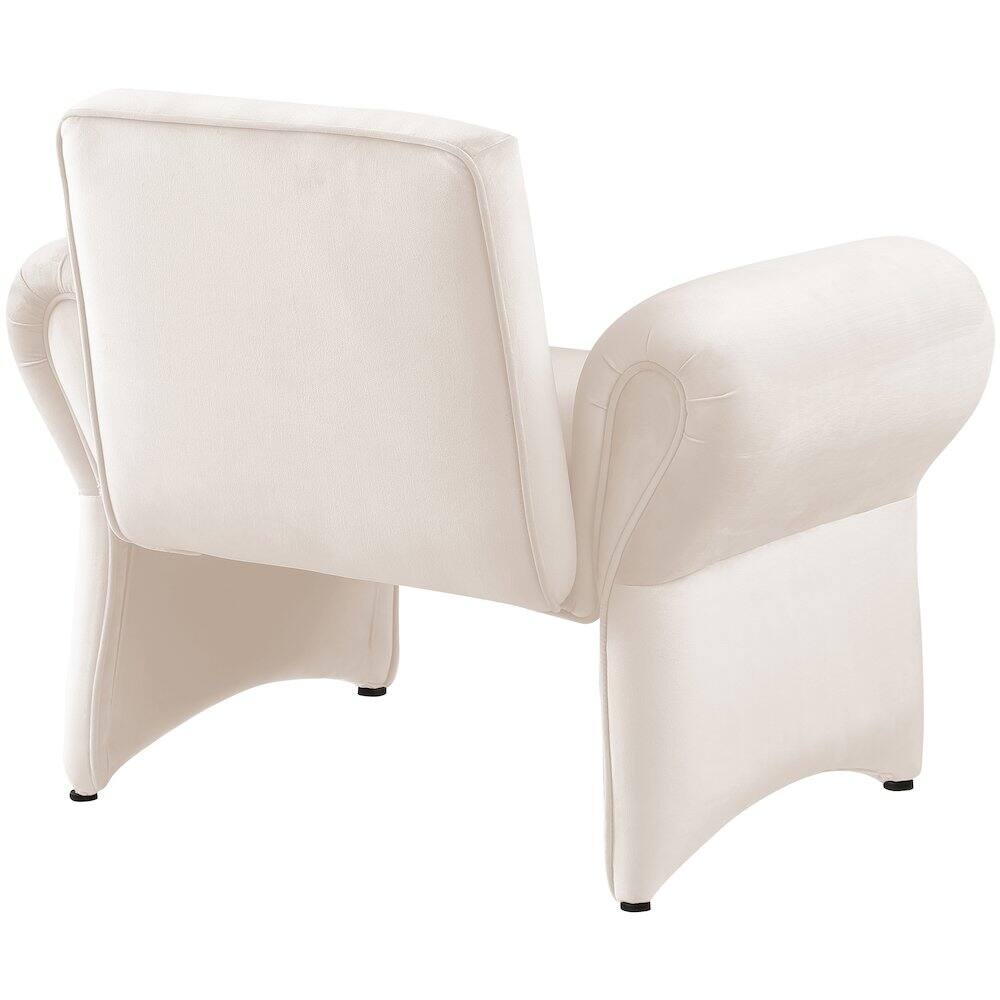 Alt View 3. Meridian Furniture - Fleurette Cream Velvet Accent Chair - Beige.