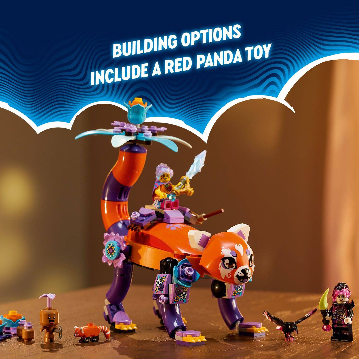 BUILDING OPTIONS PANDA TOY INCLUDE A RED PANDA