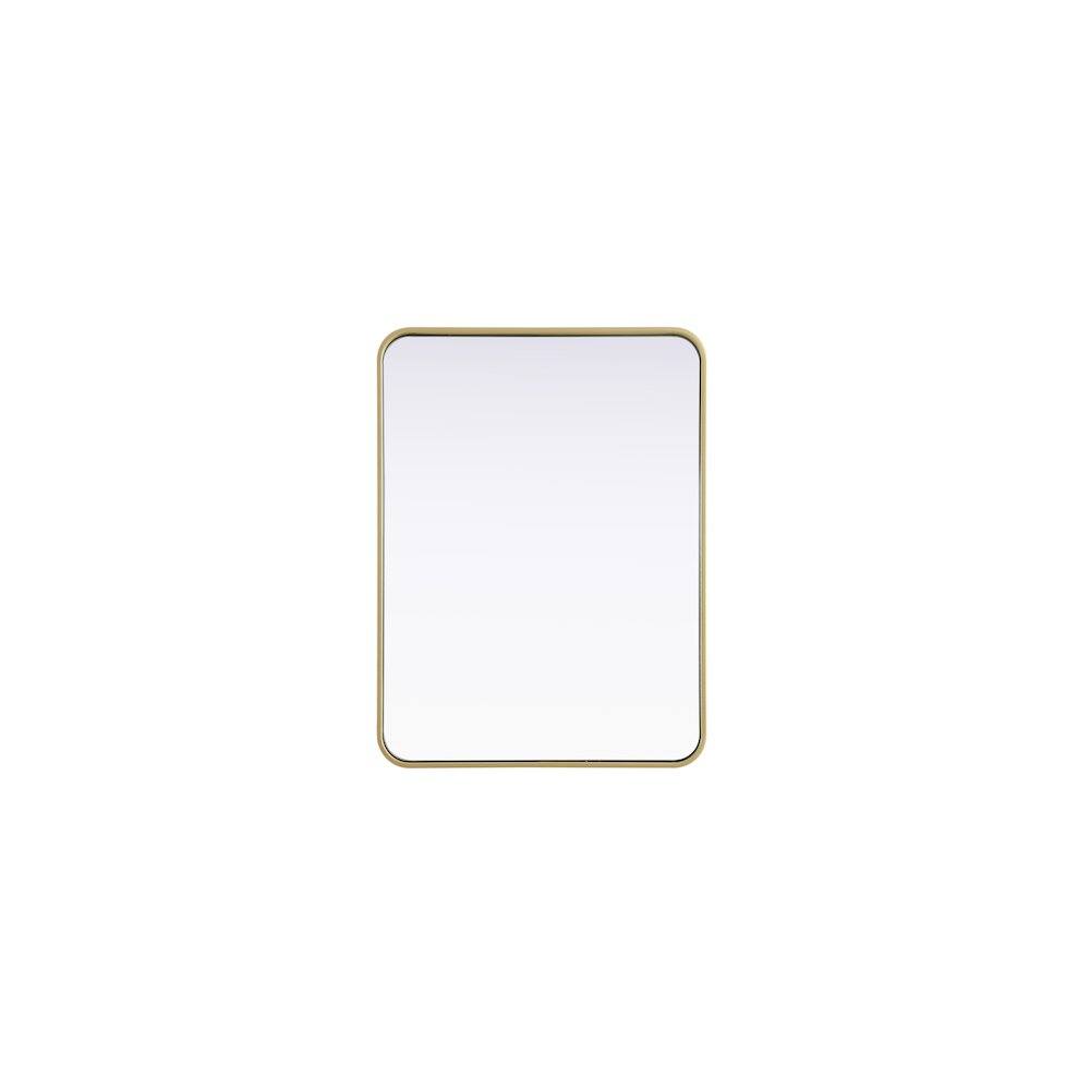 Alt View 8. Elegant Decor - Contour Metal Rectangle Mirror 24x32 in Brass - Brass.