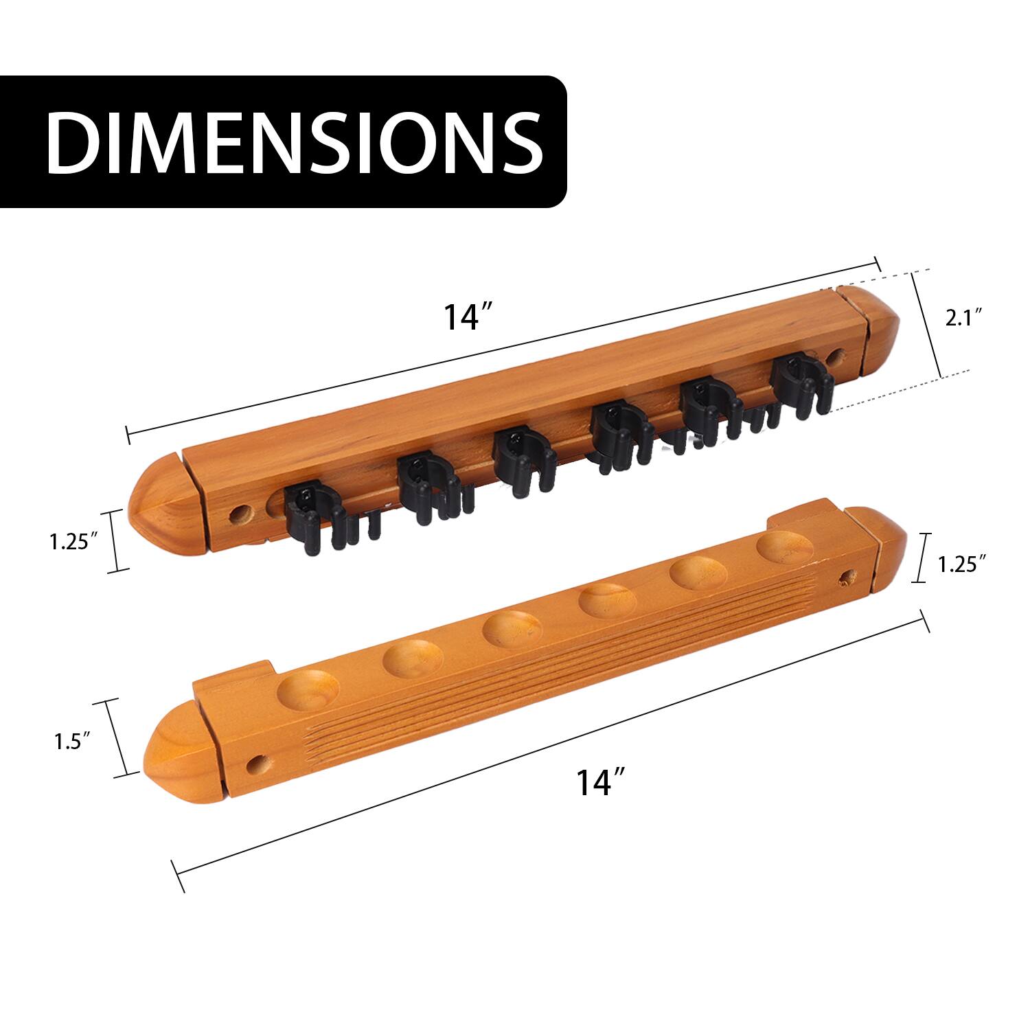 DIMENSIONS
14"
2.1"
1.25"
1.25"
1.5"
14"