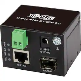 Eaton Tripp Lite Series Unmanaged Industrial Gigabit Fiber to Ethernet Media Converter, 10/100/1000 Mbps, RJ45/SFP - Unknown