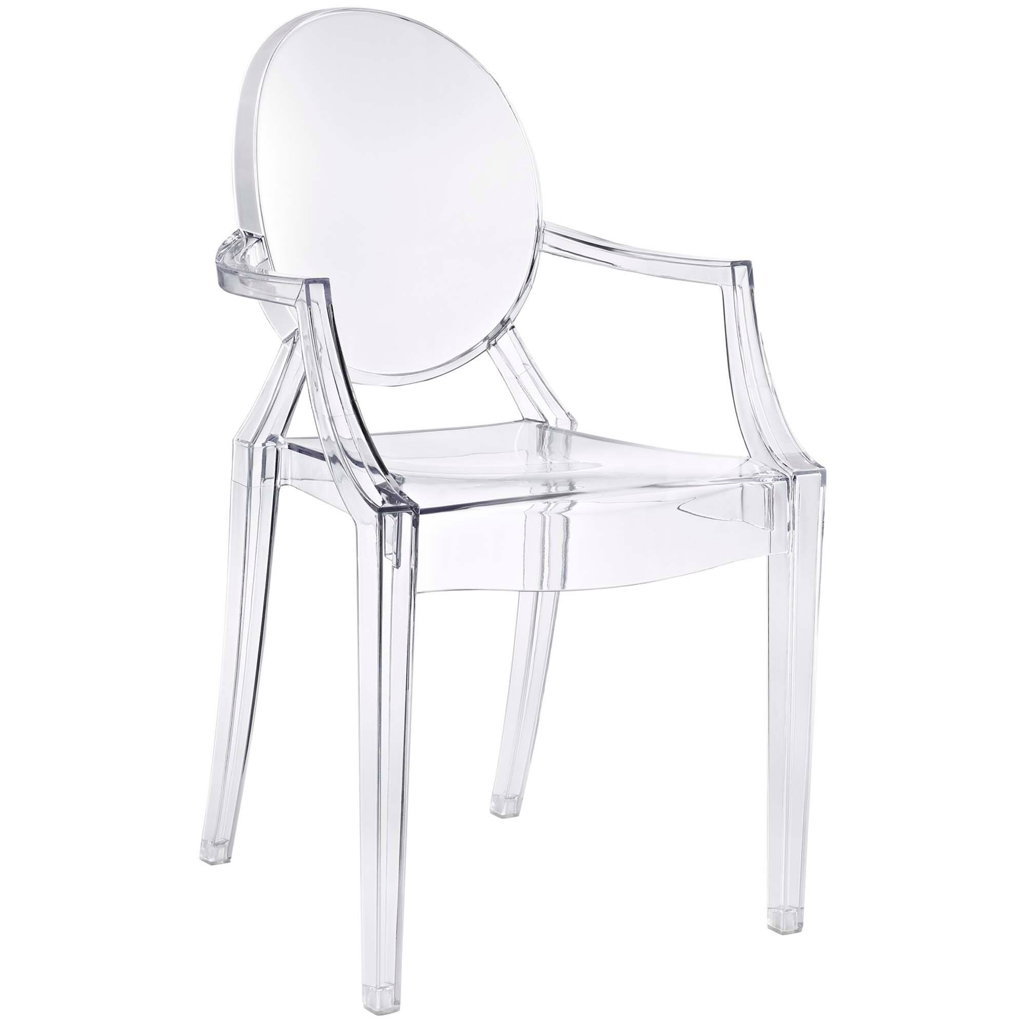 Angle. Modway - Casper Dining Armchair by Modway - Clear.