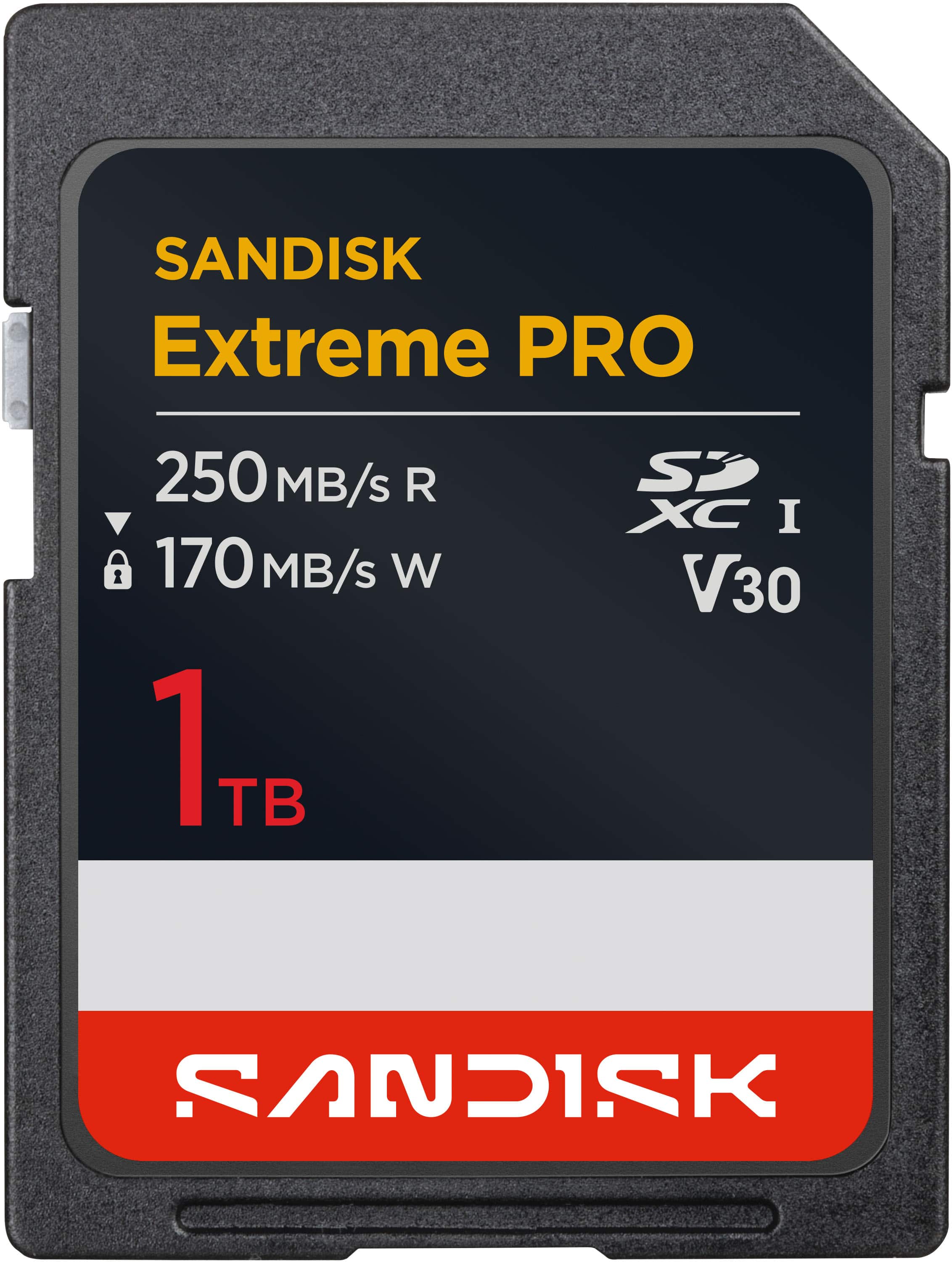 SANDISK Extreme PRO
250 MB/s R
170 MB/s W
1 TB
SD XC I V30
SANDISK
