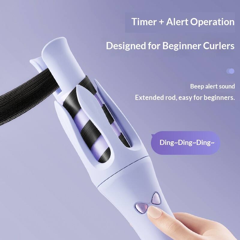 Timer + Alert Operation  
Designed for Beginner Curlers  

Beep alert sound  
Extended rod, easy for beginners.  

Ding~Ding~Ding~