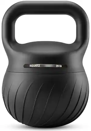 Front. Pyle - Squatz 20 lb Soft Training Kettlebells for Home Gym, Shock-Absorbing Base, Kettlebell with Extra-Wide Non-Slip Handle - black.