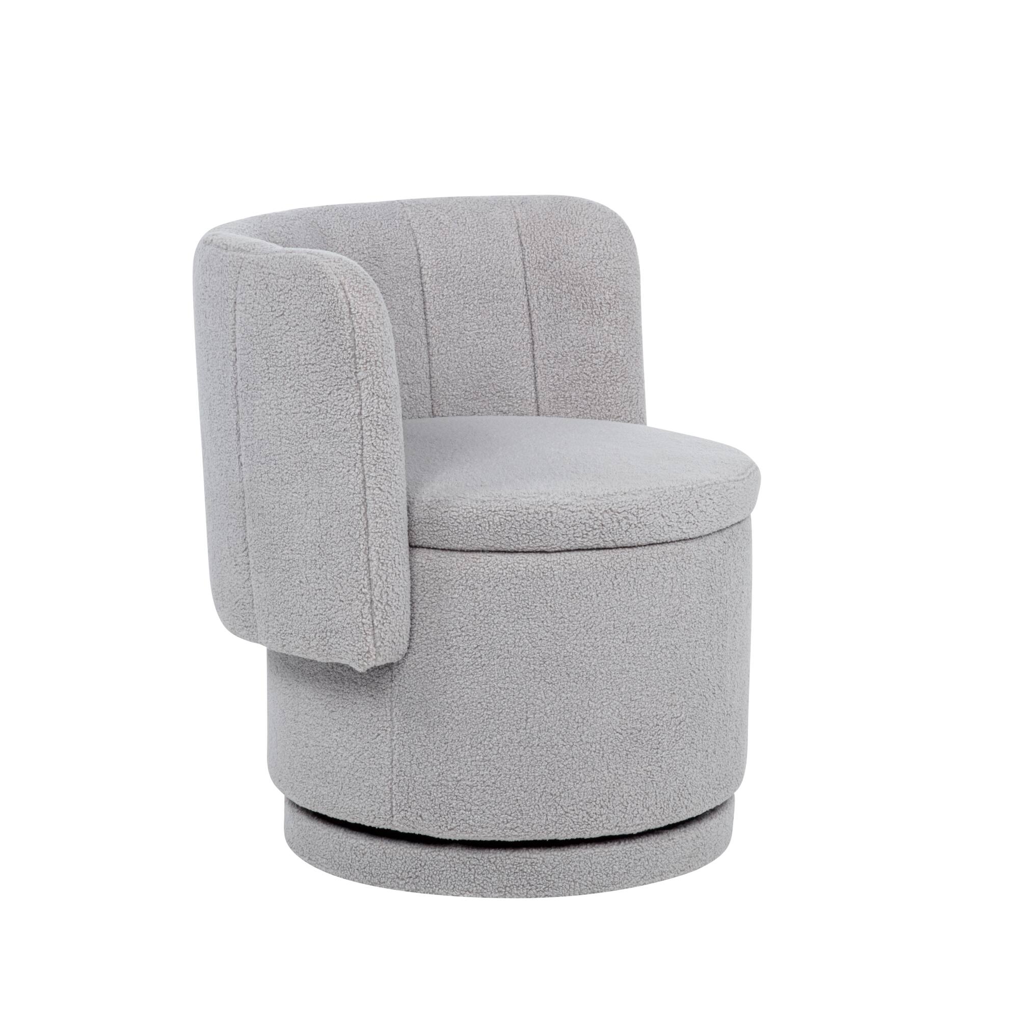 Alt View 4. GOODSILO - Modern Swivel Sofa Chair with Hidden Storage Compartment for Living Room and Bedroom - Gray.