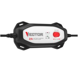 Vector - 2-Amp Automatic Battery Charger Maintainer 6V/12V Selector VECBC2