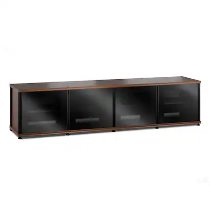 Front. Salamander Designs - Salamander Designs Synergy 247 Quad AV Cabinet (Cherry with Black Glass Doors & Black Posts) - Cherry/Black.