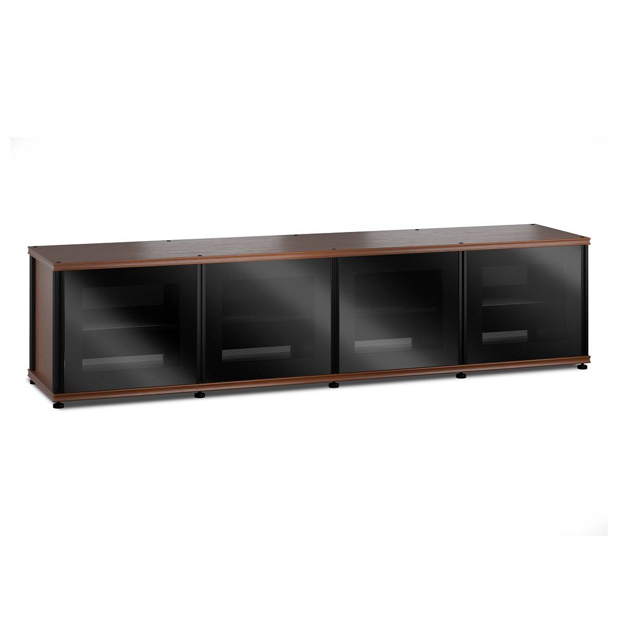 Front. Salamander Designs - Salamander Designs Synergy 247 Quad AV Cabinet (Cherry with Black Glass Doors & Black Posts) - Cherry/Black.