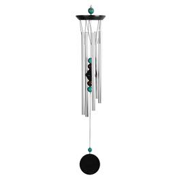 FC Design - 24" Long Wooden Top Geode Beads Wind Chime Outdoor Patio or Garden Hanging Decoration