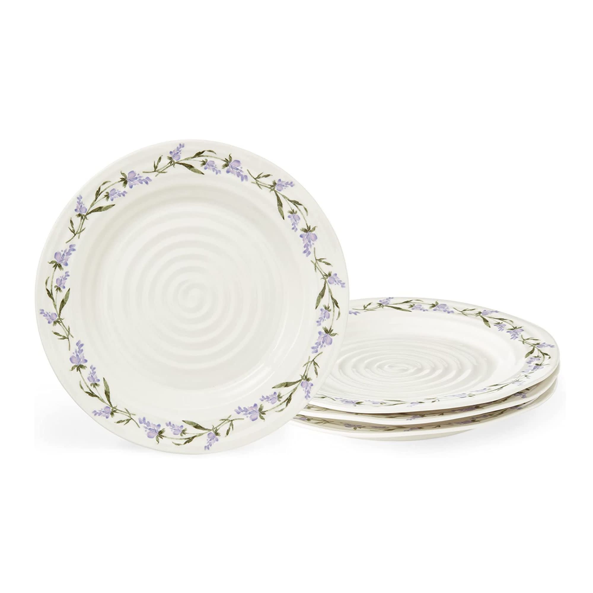 Front. Portmeirion - Portmeirion Sophie Conran Lavandula Dinner Plate - Set of 4 - White.