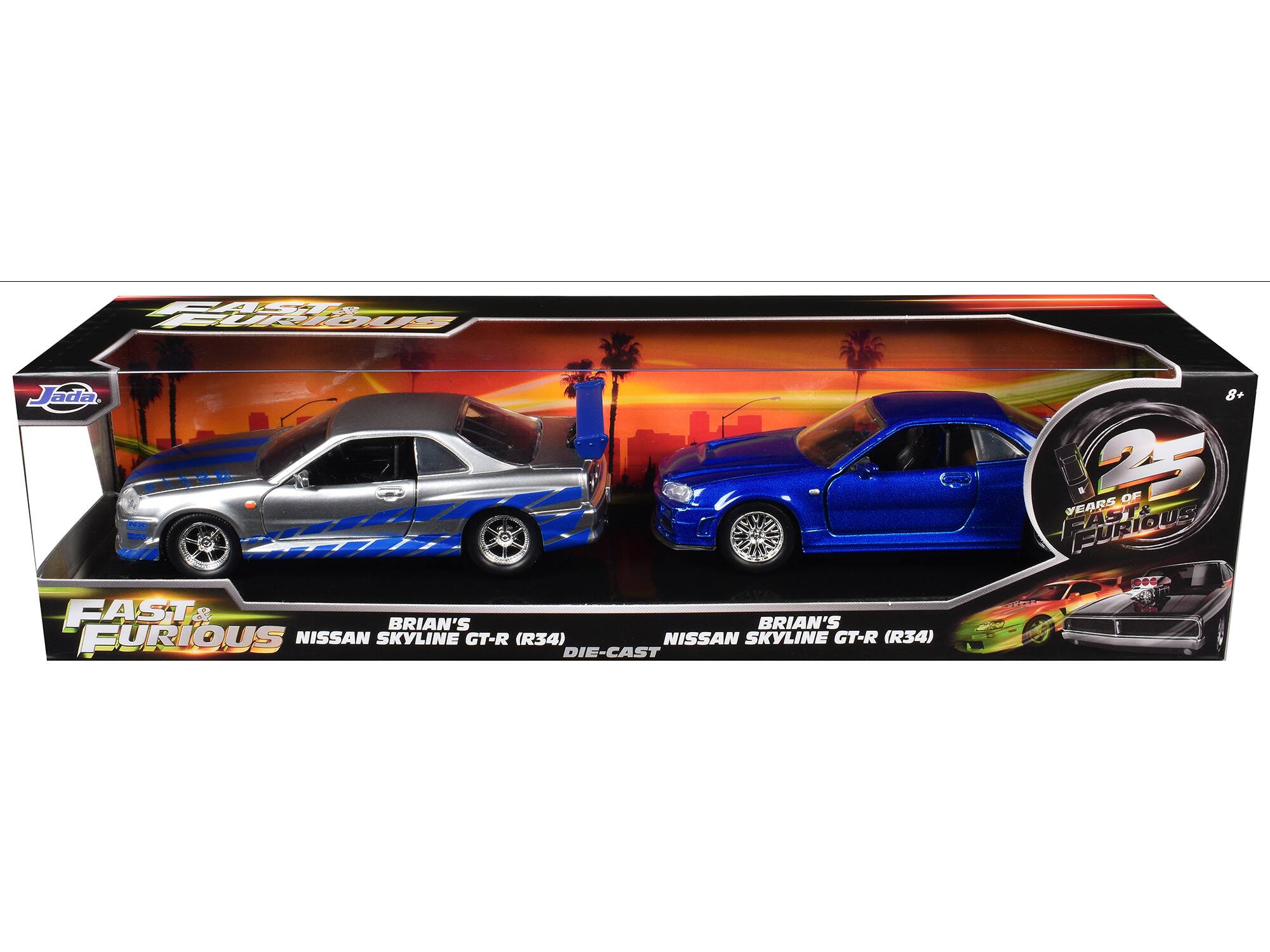 RIO Jada FAST & FURIOUS NISSAN SKYLINE GT-R (R34) NISSAN SKYLINE GT-R (R34) DIE-CAST 8+ YEARS 2 OF FURIOUS 0007 3237E