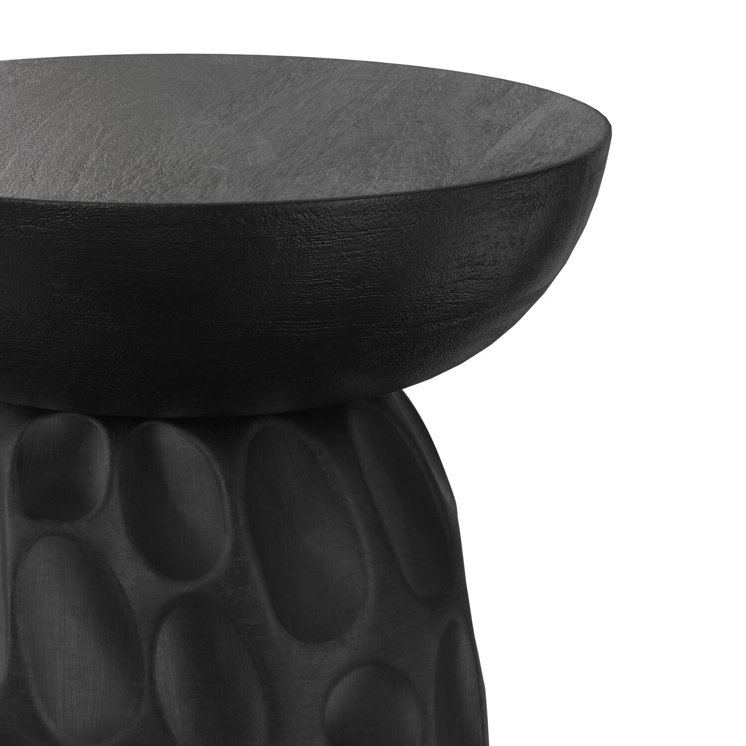Alt View 8. Simpli Home - Boyd 13 inch Wide Solid Mango Contemporary V-Chisel Accent Table in Black, Assembled - Black.