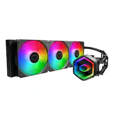 Front. Cooler Master - 360mm AIO CPU Liquid Cooler - Black.