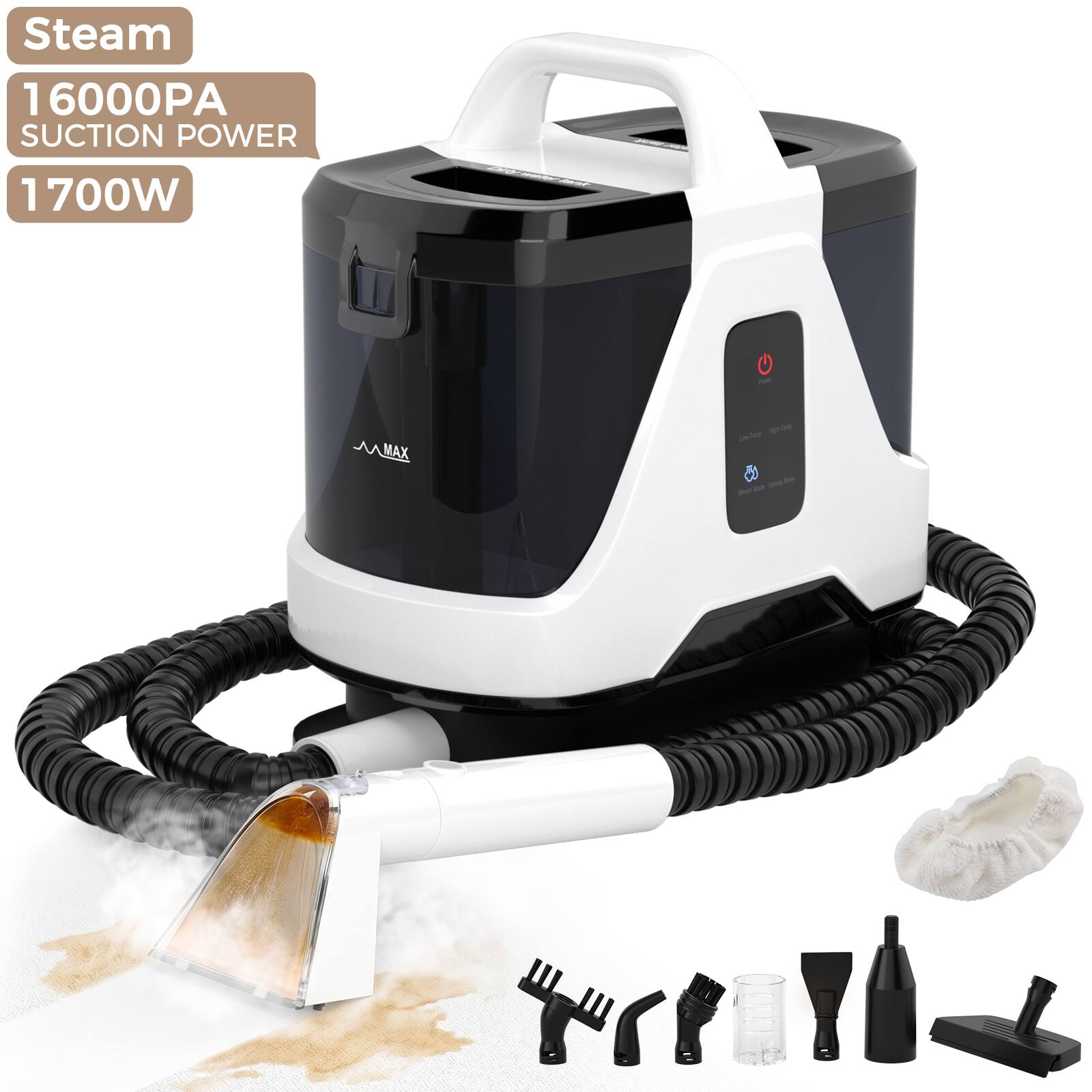 Steam  
16000PA Suction Power  
1700W
