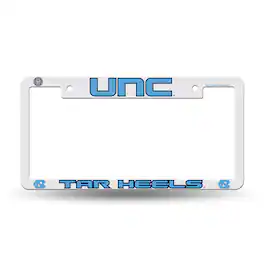 Rico Industries - North Carolina UNC Tar Heels Raised Letter White Plastic License Plate Frame - Multi