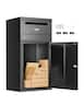 VEVOR - Package Delivery Boxes for Outside, 35.8 in Mailbox for Parcel with Lock, Galvanized Steel Package Drop Box - Black
