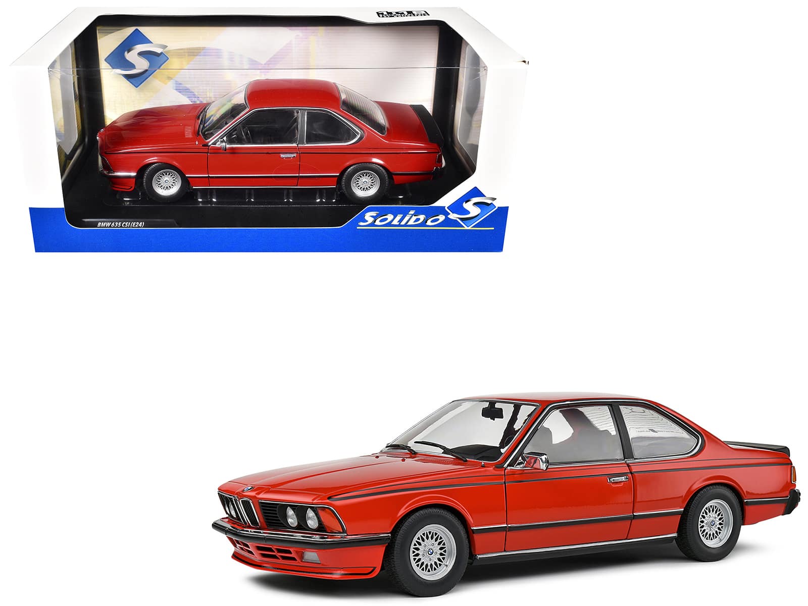 1984 BMW 635 CSI (E24) Henna 1/18 Diecast Model Car by Solido - Red