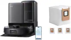 Front. eufy - eufy All-in-One Robot Vacuum and Mop Combo E25,20,000 Pa Suction and Official Dust Bags - Black.