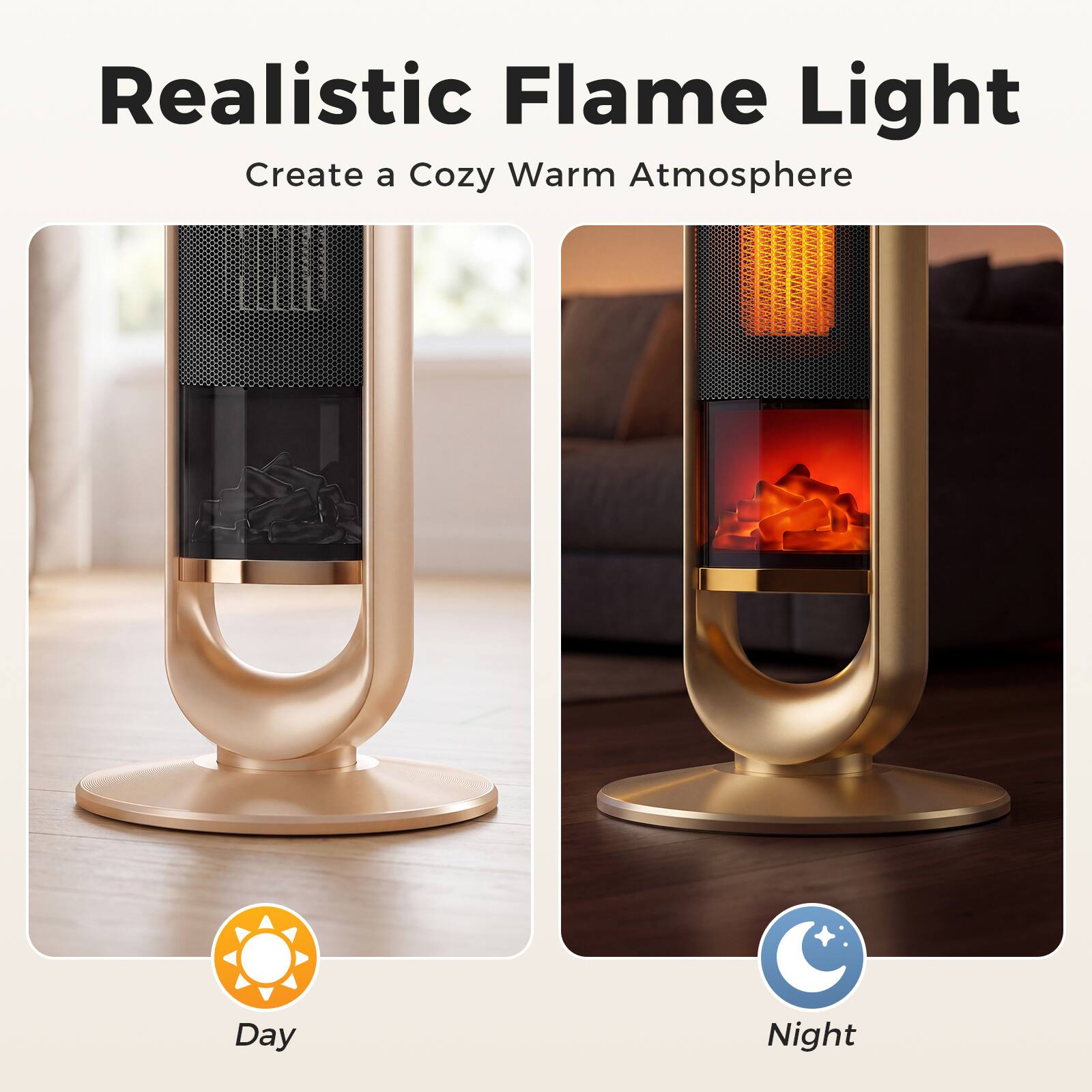 Sweetcrispy Ceramic Tower Space Heater for Indoor Use, 60° Oscillation ...