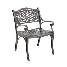 Mondawe - Set of 2 Cast Aluminum Stationary Dining Chairs - Bronze