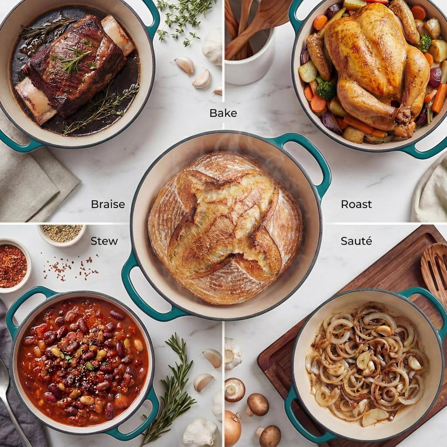 Bake  
Braise  
Roast  
Stew  
Sauté