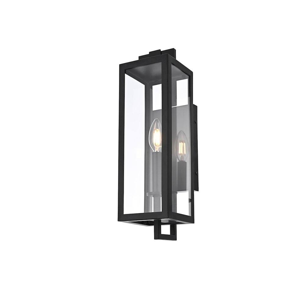 Alt View 1. Elegant Lighting - Jairo 5 Inch Outdoor Wall Sconce In Black - Black.