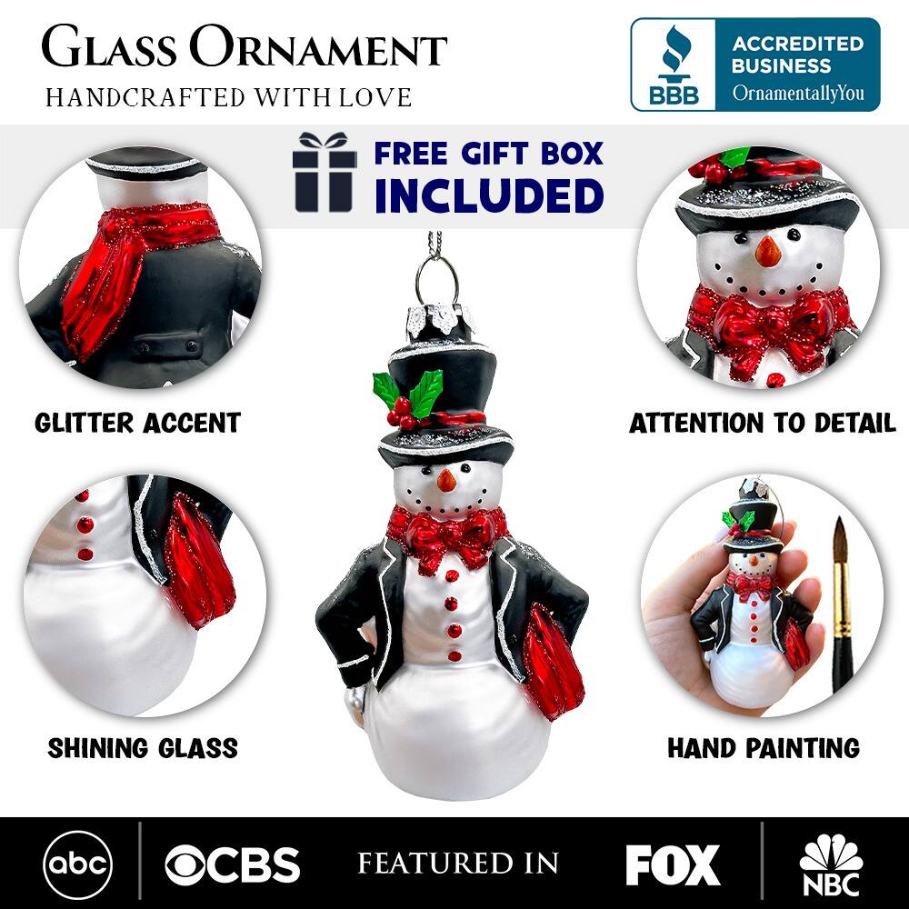 **Glass Ornament**  
Handcrafted with Love

- Free Gift Box Included
- Glitter Accent
- Shining Glass
- Attention to Detail
- Hand Painting

Accredited Business  
BBB  
OrnamentallyYou

Featured in  
ABC  
CBS  
FOX  
NBC