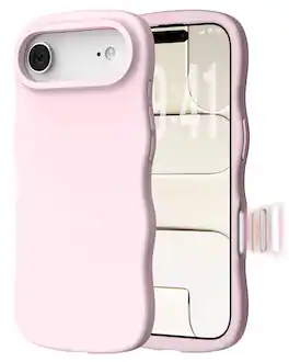Ornarto - for iPhone Air Case 6.5", Wavy Liquid Silicone Protection Case with Camera Control Button - Chalk Pink